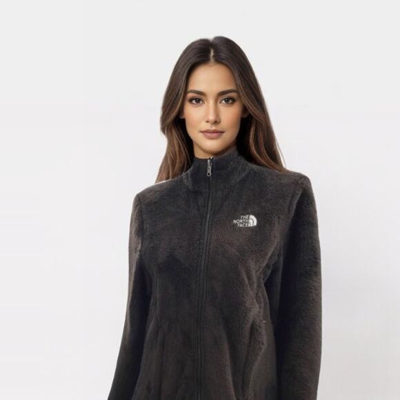The North Face Fuzzy Brown Zip Up Jacket - Picture 1 of 11